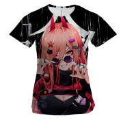 Женская 3D футболка Стильная Павер - Chainsaw Man