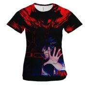 Женская 3D футболка Аста и его демон - Black Clover