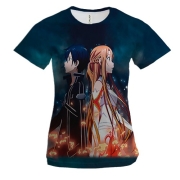 Жіноча 3D футболка Кіріто и Асуна - Sword art Online