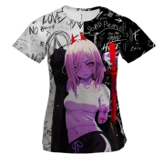 Женская 3D футболка Пауэр с мечом - Человек бензопила