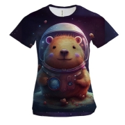 Жіноча 3D футболка "Космічна копібара"