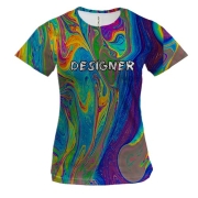 Женская 3D футболка с разводами "Designer"