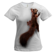 Жіноча 3D футболка Білочка на плечі