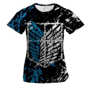 Жіноча 3D футболка Атака титанів