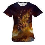 Жіноча 3D футболка Україна у вогні