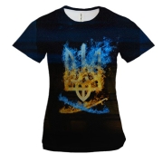Жіноча 3D футболка Вогняний герб (2)