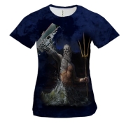 Женская 3D футболка Нептун уничтожил крейсер "Москва"
