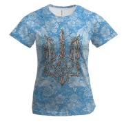 Женская 3D футболка с узорчатым украинским гербом