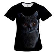 Жіноча 3D футболка з котом "Британець"