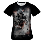 Жіноча 3D футболка Смерть в гральній карті