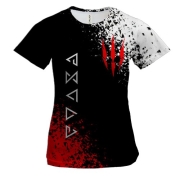 Жіноча 3D футболка The Witcher Гліфи (2)