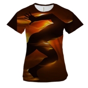 Женская 3D футболка Running Man