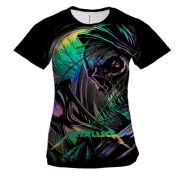 Женская 3D футболка Metallica Neon