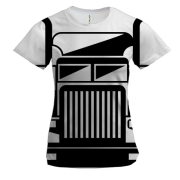 Женская 3D футболка с черной кабиной