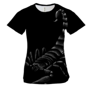 Жіноча 3D футболка з контурним скорпіоном