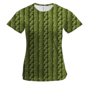 Женская 3D футболка с зеленой нитью