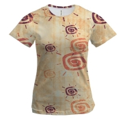 Жіноча 3D футболка з білими іконками сонця