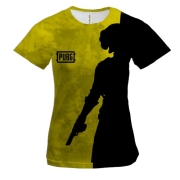 Жіноча 3D футболка PUBG | ПАБГ YELLOW