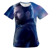 Женская 3D футболка Captain America portrait