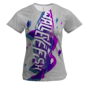 Женская 3D футболка wall eye fish