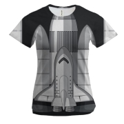 Женская 3D футболка с космической ракетой