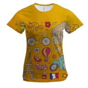 Женская 3D футболка с французской символикой