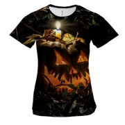 Жіноча 3D футболка Halloween pumpkin art 2