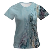 Женская 3D футболка Абстракция разводы краски. 1