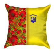 3D подушка з петриківським розписом і гербом України (2)