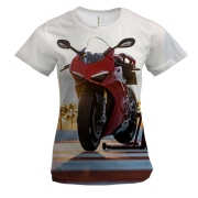 Жіноча 3D футболка Red motorcycle