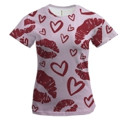 Женская 3D футболка с губами