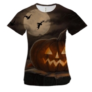 Жіноча 3D футболка Halloween pumpkin art 4