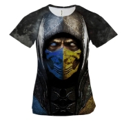 Жіноча 3D футболка Mortal Kombat - Sub Zero VS Scorpion