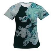 Женская 3D футболка Абстракция разводы краски. 18