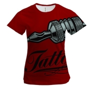 Жіноча 3D футболка Tattoo machine Red