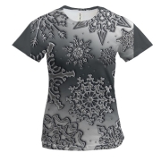 Жіноча 3D футболка зі срібною сніжинкою