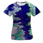 Женская 3D футболка Абстракция разводы краски. 25