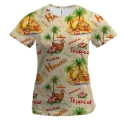 Жіноча 3D футболка Гаваї - тропічний рай