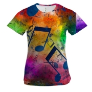 Жіноча 3D футболка Музика. ноти