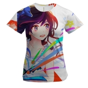Женская 3D футболка Anime girl.