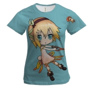 Женская 3D футболка Anime girl . Umbrella