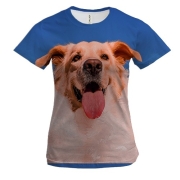 Жіноча 3D футболка щасливий пес