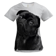Жіноча 3D футболка Чорний собака
