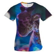 Жіноча 3D футболка малюк жираф