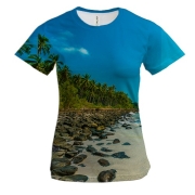 Женская 3D футболка Uninhabited island