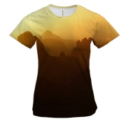 Женская 3D футболка Mountains sunset