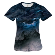 Женская 3D футболка Stormy sky 1