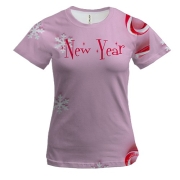 Женская 3D футболка Christmas candy 4