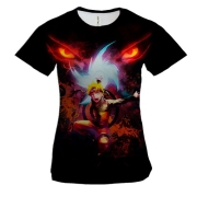 Женская 3D футболка Огненный Наруто