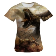 Женская 3D футболка Dinosaurs